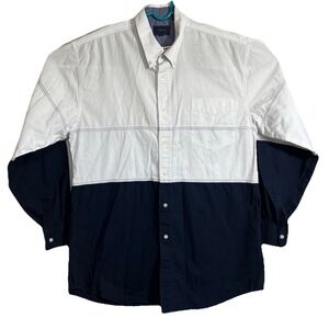 Roper Shirt Mens XLT Blue/White Long Sleeve Button Down Western Cowboy Rodeo